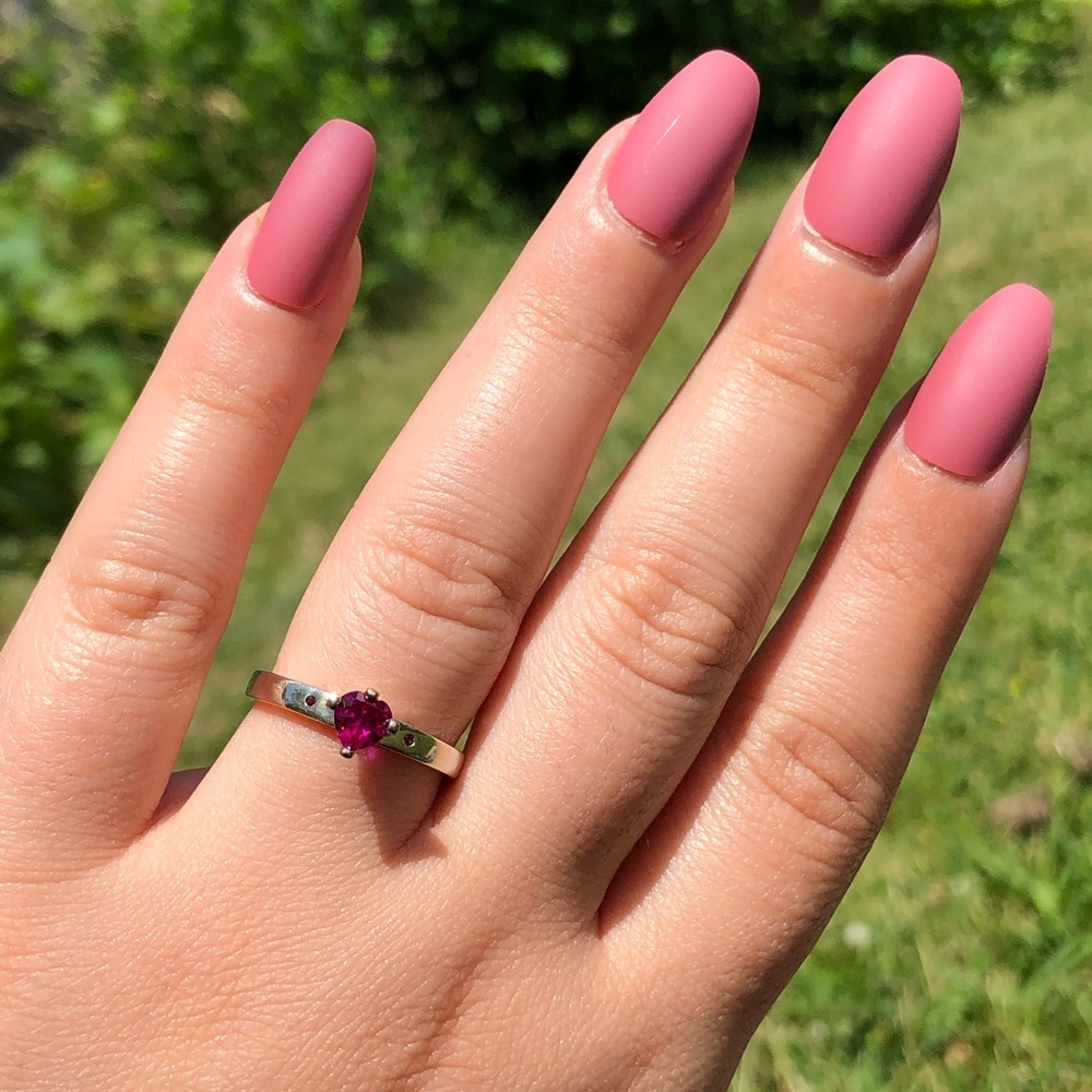 925 Sterling Silver “You & Me” Ruby CZ Birthstone